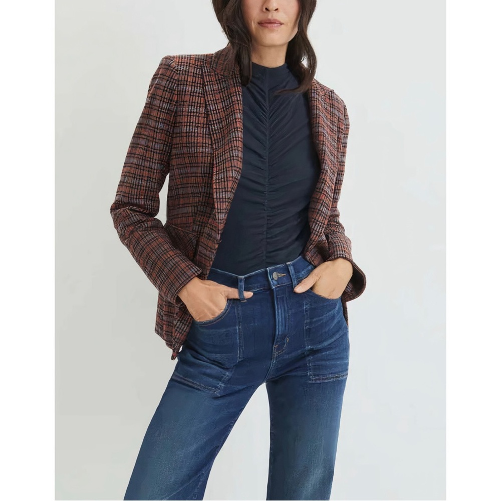 Veronica Beard Dickey Miller Plaid Wool-Blend Blazer Jacket - Picture 4 of 9